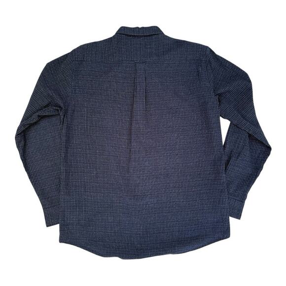 Kiriko Made ToK Shirt Long Sleeve Button-Up Chijimi Indigo with Small Grid L - Picture 2 of 5